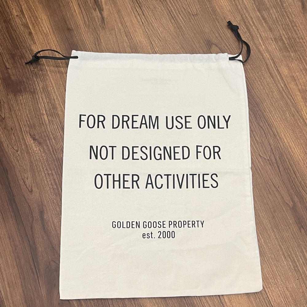 Golden Goose Cream Drawstring Bag